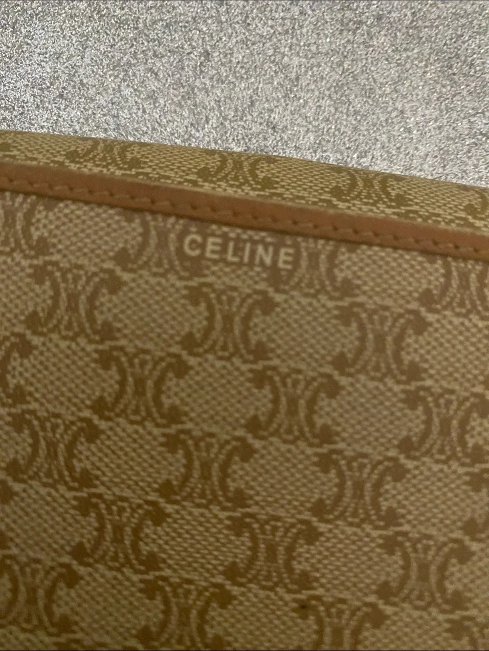 Celine Triomphe Macadam Vintage Wallet Long Snap Kisslock